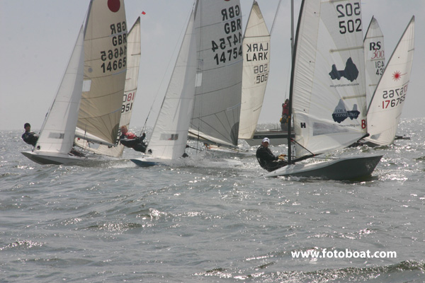 The flast handicap fleet start during the Dalgety Bay Annual Open Regatta photo copyright Alan Henderson / www.fotoboat.com taken at Dalgety Bay Sailing Club and featuring the Fireball class