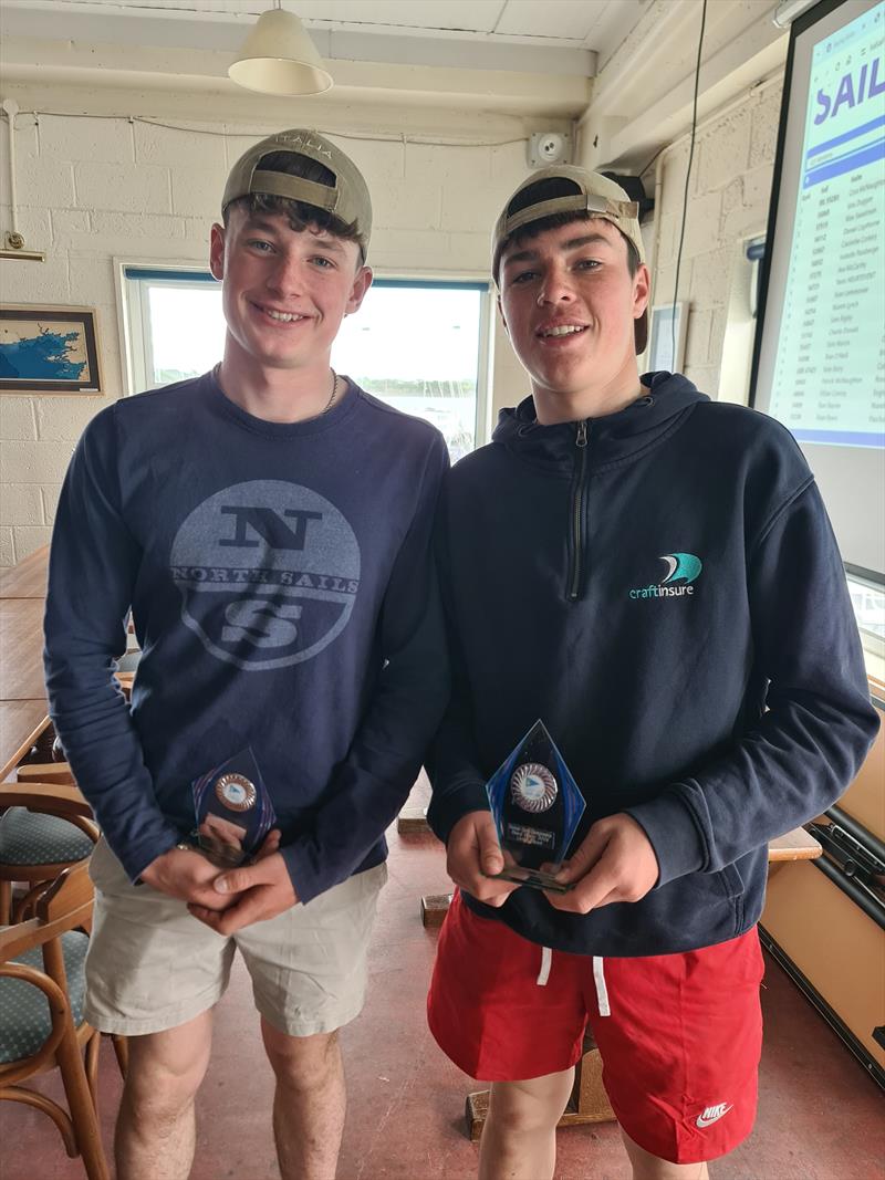 Youth team William Draper (left) and David Evans finish 3rd overall in the Irish Fireball Championship at Galway Bay photo copyright Frank Miller taken at Galway Bay Sailing Club and featuring the Fireball class