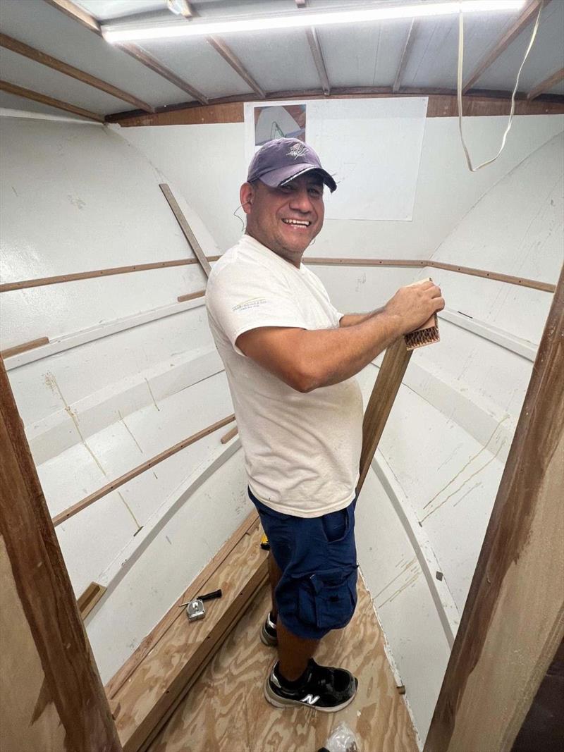 Hull #10 - Marcos on forward cabing bunks - photo © Michael Rybovich & Sons