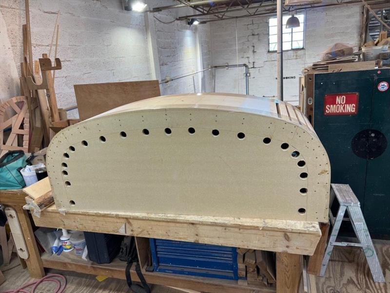 Hull #9 - Console seat jig - photo © Michael Rybovich & Sons