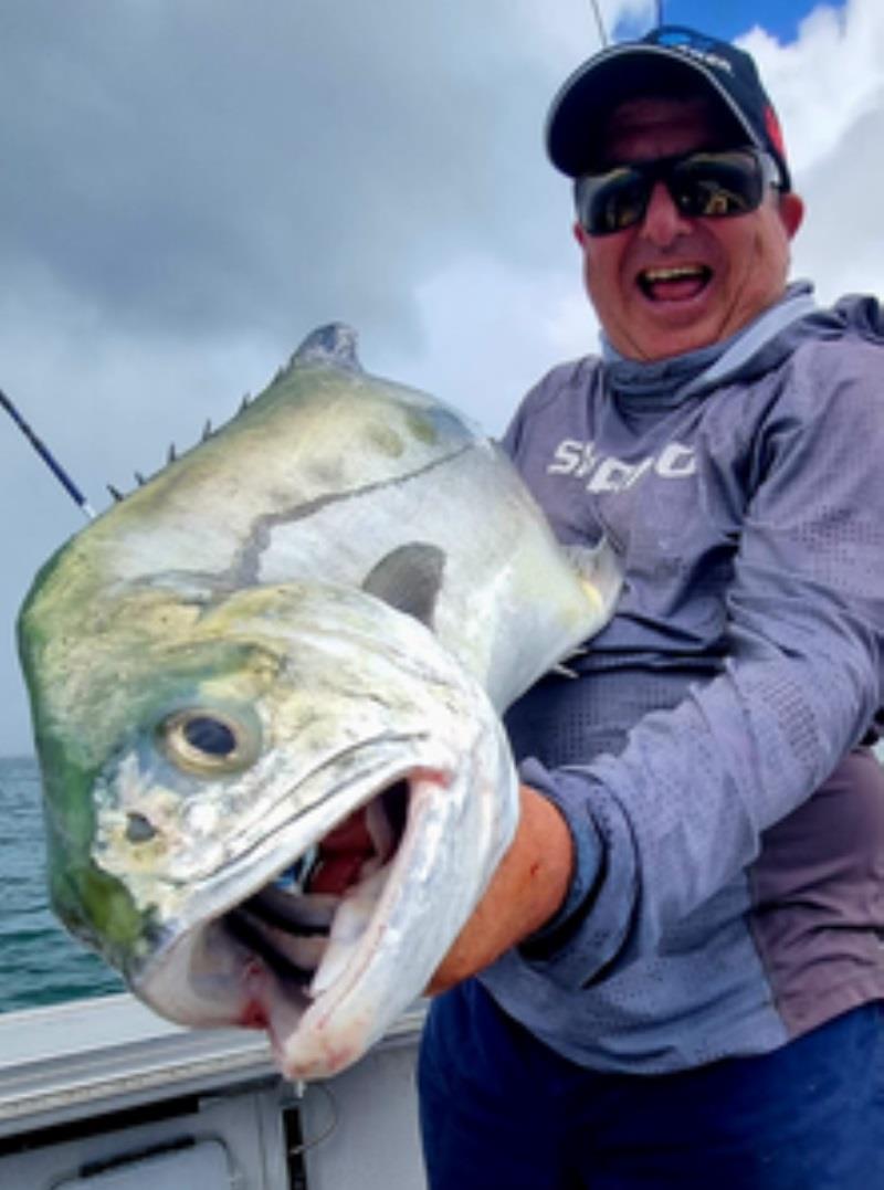 Jeff Hirning enjoyed the battle with this sizeable queenfish - photo © Fisho's Tackle World