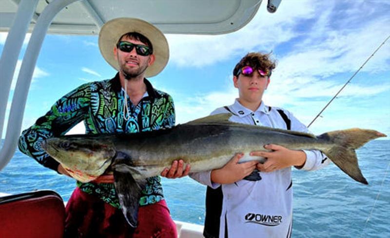 Hot Reels Charters is still catching cobia. With so many sand crabs in the bay, it is no surprise the cobes are lingering - photo © Fisho's Tackle World