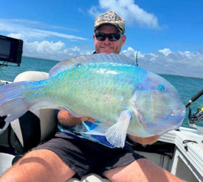 Peter Hollis was very happy with this bluey (black-spot tuskfish) - photo © Fisho's Tackle World