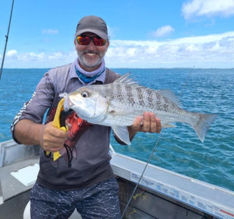 Tony was stoked to haul in this fine grunter. Many folks will enjoy catching these fish from our inshore waters post-flood photo copyright Fisho's Tackle World taken at  and featuring the Fishing boat class