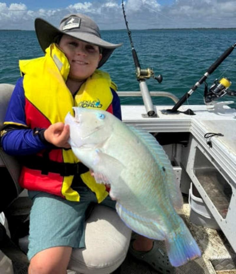 If ever there was a young bloke capable of landing a bluey from nasty terrain it would be Ollie Pearce. Ripper fish young fella photo copyright Fisho's Tackle World taken at  and featuring the Fishing boat class