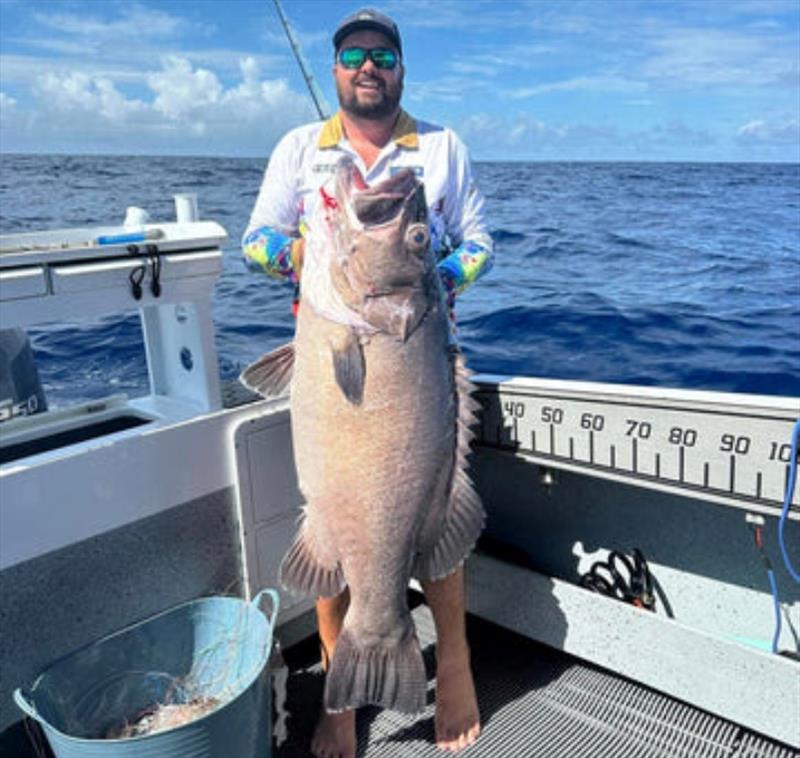 Josh McGuire with a thumping big bass groper from deep water offshore this week photo copyright Fisho's Tackle World taken at  and featuring the Fishing boat class