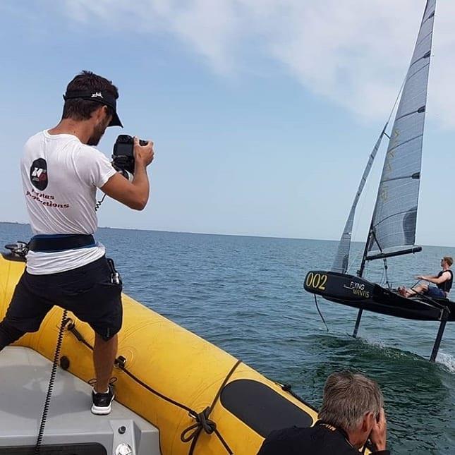 Flying Mantis - Ollie Hartas- on the job  photo copyright Flying Mantis taken at Hayling Island Sailing Club and featuring the Flying Ant class