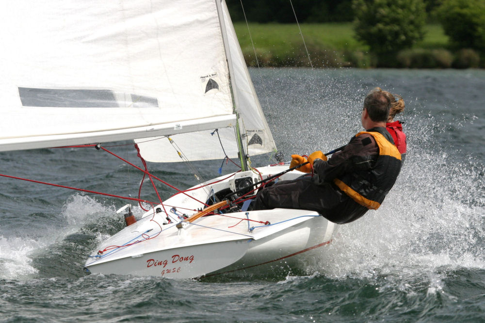 Second in the Menagerie fleet Martin Stott & crew at the Notts County Spring Regatta photo copyright David Eberlin taken at Notts County Sailing Club and featuring the Flying Fifteen class