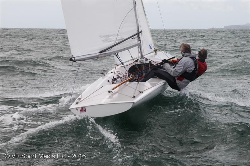 Peter & Jo Allam on day 3 of the UK Global Flying Fifteen Nationals photo copyright VR Sport Media taken at Hayling Island Sailing Club and featuring the Flying Fifteen class