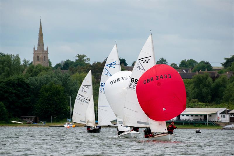 Starting the long downwind leg near the clubhouse - Flying Fifteen open meeting at Middle Nene photo copyright David Livingstone taken at Middle Nene Sailing Club and featuring the Flying Fifteen class