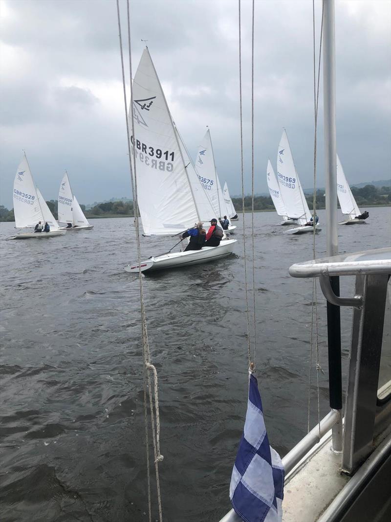 Llangorse Flying Fifteen Race 4 shortly after the start photo copyright Peter David taken at Llangorse Sailing Club and featuring the Flying Fifteen class