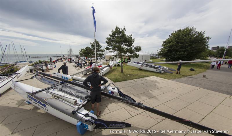 All set at the Formula 18 Worlds in Kiel photo copyright Jasper van Staveren / www.sailshoot.com taken at Kieler Yacht Club and featuring the Formula 18 class