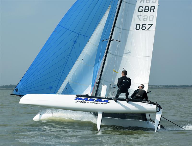 Isle of Sheppey race 2024 photo copyright Nick Champion / www.championmarinephotography.co.uk taken at Isle of Sheppey Sailing Club and featuring the Formula 18 class