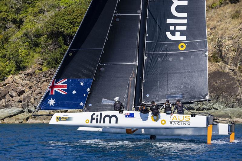 Film Racing scored a win - Ocean Dynamics and Mount Gay Airlie Beach Race Week photo copyright Andrea Francolini / ABRW taken at Whitsunday Sailing Club and featuring the GC32 class