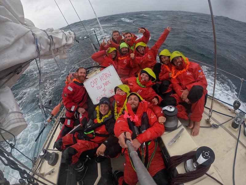 Mathys Delmere at Cape Horn - Mathys Delmere navigated around Cape Horn aboard Marie Tabarly's PEN DUICK VI during the third leg of the McIntyre Ocean Globe Race, celebrating the 50th anniversary of the inaugural 1973 Whitbread Round the World Race - photo © Team Pen Duick VI / OGR2023