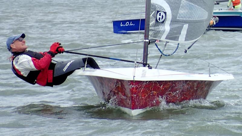 Dave Barker using his light weight to maximum effect during the Hadron H2 Open at Deben Yacht Club photo copyright Keith Callaghan taken at Deben Yacht Club and featuring the Hadron H2 class