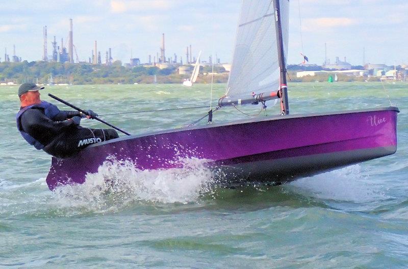 Richard le Mare puts 'Alice' into orbit - Hadron H2 Solent Trophy at Warsash photo copyright Keith Callaghan taken at Warsash Sailing Club and featuring the Hadron H2 class