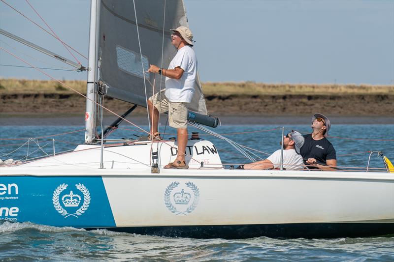 Jack Mills sails on a chartered Royal Corinthian Yacht Club 707 during Burnham Week 2024 photo copyright Petru Balau Sports Photography / sports.hub47.com taken at Royal Corinthian Yacht Club, Burnham and featuring the 707 class