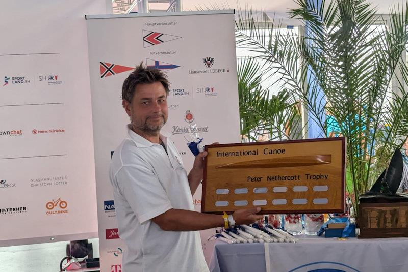 21st International Canoe World Championships - Simon Hipkin wins the Peter Nethercott Trophy (first ICOD) photo copyright Ulrike Veerkamp taken at Lübecker Yacht Club and featuring the International Canoe class