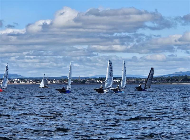 Close racing on Sunday during the International Moth Lowriders Scottish Nationals at Largo Bay photo copyright Max Campbell taken at Largo Bay Sailing Club and featuring the International Moth class