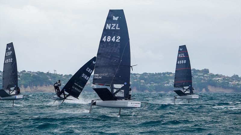 Fresh conditions again challenged the competitors - Day 2 - 2024 PredictWind Moth Oceania. Manly Sailing Club. January 2, 2025 - photo © Sam Thom 