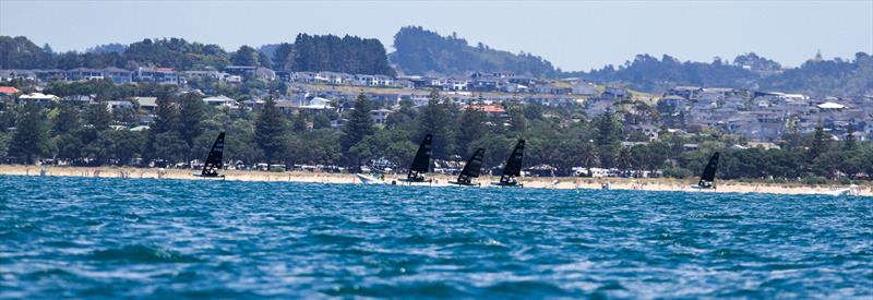 Racing along Orewa Beach - Day 5 - 2024 PredictWind Moth Worlds - Manly Sailing Club. January 9, 2025 - photo © Richard Gladwell - Sail-World.com/nz