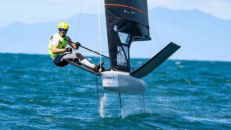 Mattias Coutts - Day 5 - 2024 PredictWind Moth Worlds - Manly Sailing Club. January 9, 2025 photo copyright Richard Gladwell - Sail-World.com/nz taken at Manly Sailing Club and featuring the International Moth class