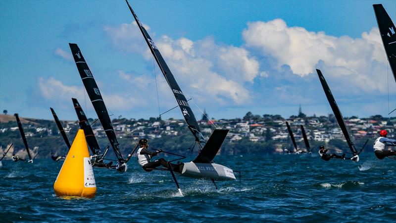 Gold fleet  - Day 5 - 2024 PredictWind Moth Worlds - Manly Sailing Club. January 9, 2025 - photo © Richard Gladwell - Sail-World.com/nz