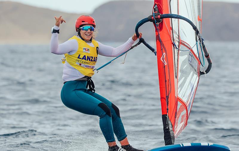 Sharon Kantor, leader - 2023 Lanzarote iQFOiL Games - photo © Sailing Energy / Marina Rubicón