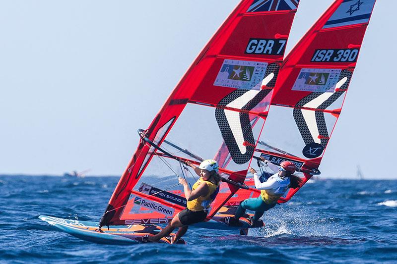 Emma Wilson (GBR) and Sharon Kantor (ISR) - 2024 iQFOiL World Championships - photo © Sailing Energy / Marina Rubicón