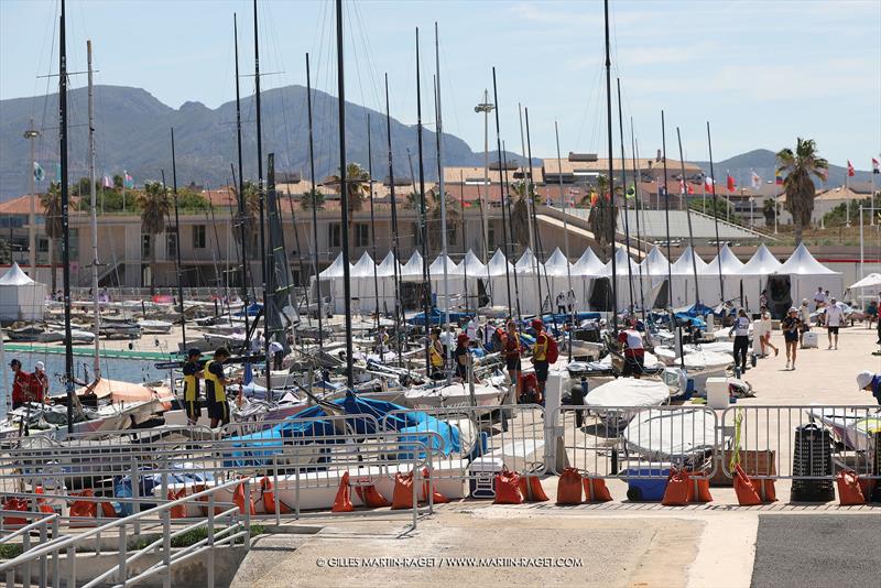 Boatpark - Olympic venue- Marseille - Paris2024 Olympic Regatta - July 24, 2024 photo copyright Gilles Martin-Raget taken at Yacht Club de France and featuring the iQFoil class