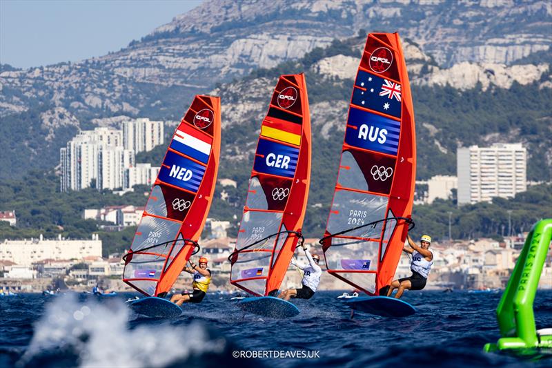 NED, GER and AUS - Mens Windsurfing - iQFoil - Marseille - Paris2024 Olympic Regatta - July 31, 2024 photo copyright Robert Deaves taken at  and featuring the iQFoil class