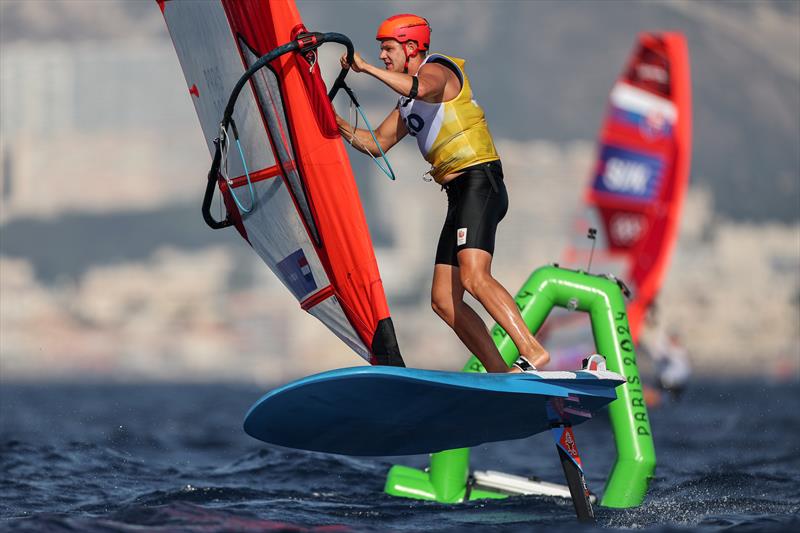 Men's iQFoil racing on July 31 in Marseille at the Paris 2024 Olympic Regatta - photo © World Sailing / Sander van der Borch