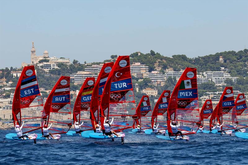 Paris Olympic Sailing in Marseille, France on 29 July photo copyright World Sailing / Sander van der Borch taken at  and featuring the iQFoil class