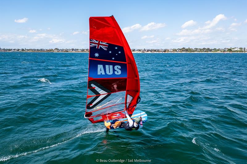 Grae Morris at Sail Melbourne photo copyright Beau Outteridge taken at  and featuring the iQFoil class