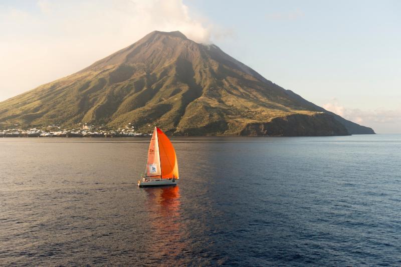 Azawakh rounds Stromboli in the 2014 Rolex Middle Sea Race - photo © Rolex / Kurt Arrigo