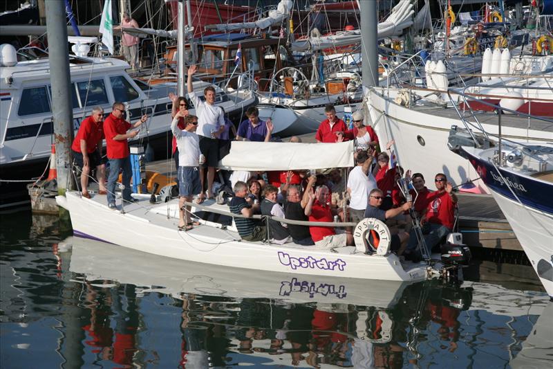 Crews enjoy a drink after the Haven Series Britannia Trophy photo copyright Matt Payne taken at  and featuring the IRC class