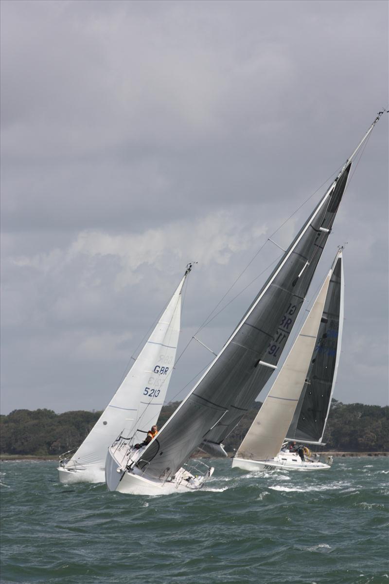 Windy Conditions for the Duo race 3 start photo copyright Hannah Neve taken at Royal Lymington Yacht Club and featuring the IRC class