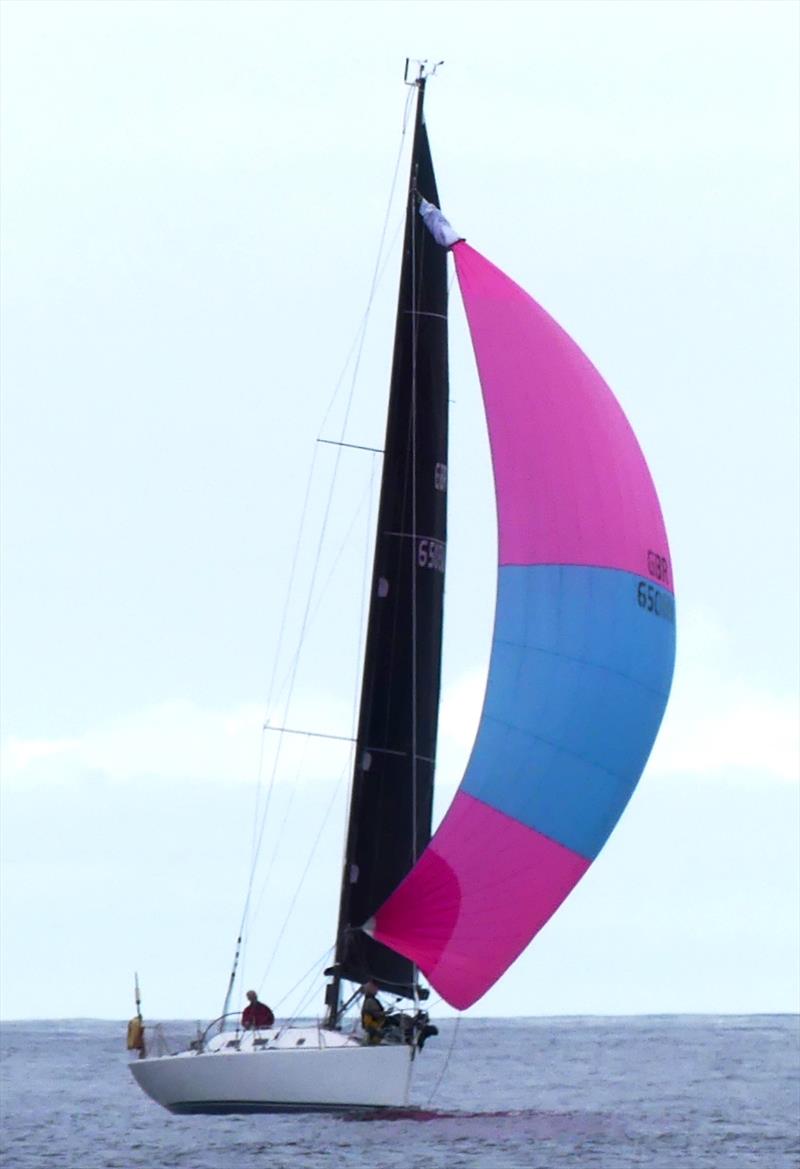 Jenna B during the RCIYC 25th Waller-Harris Two-handed Triangle Race photo copyright Bill Harris taken at Royal Channel Islands Yacht Club and featuring the IRC class