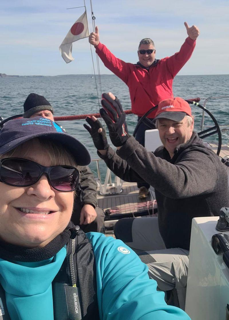 Cheers on 'Finally', happy to be out racing again - Easter Tuning weekend at Pwllheli photo copyright Lyndsay Harrold taken at Pwllheli Sailing Club and featuring the IRC class