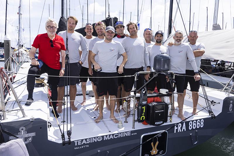 Eric De Turckheim (in the red shirt)  on his Teasing Machine - 2023 Rolex Sydney Hobart Yacht Race - photo © Andrea Francolini