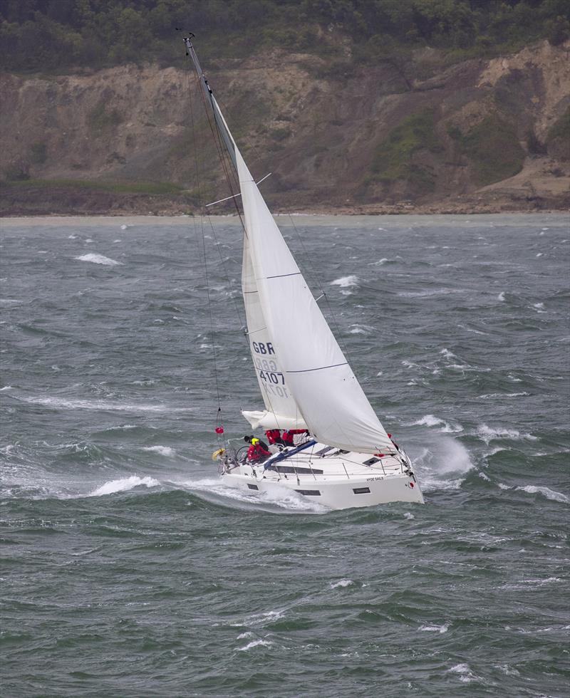 Strong winds during the 2024 Round the Island Race as the fleet pass Hurst Castle - photo © Martin Augustus / www.sailingimages.co.uk