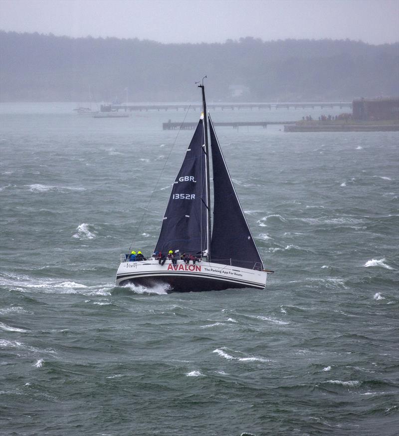 Strong winds during the 2024 Round the Island Race as the fleet pass Hurst Castle - photo © Martin Augustus / www.sailingimages.co.uk