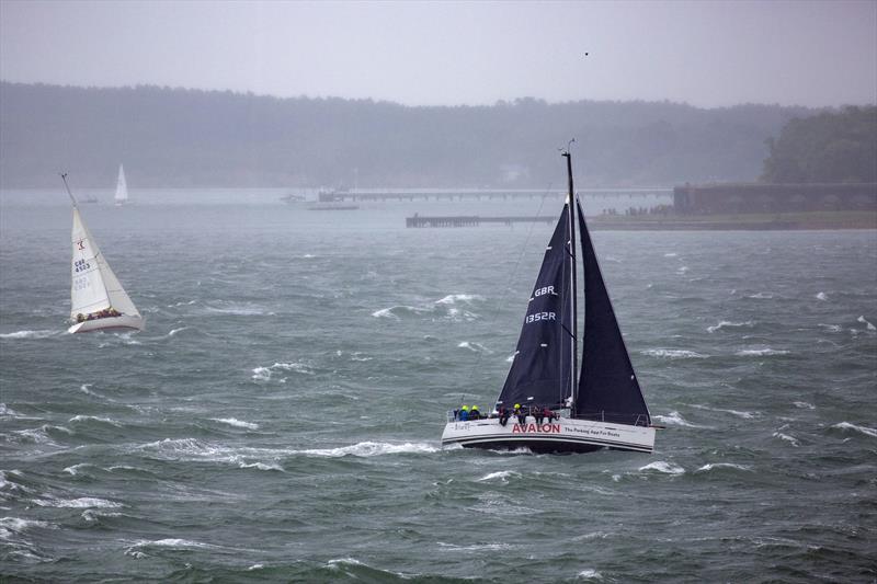 Strong winds during the 2024 Round the Island Race as the fleet pass Hurst Castle - photo © Martin Augustus / www.sailingimages.co.uk