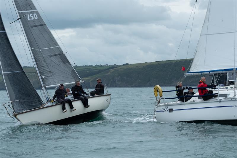 New Quay Yacht Club Keel Boat Regatta: Missed you! Drychin Bach crosses tacks with Blythe Spirit - photo © Peter Thomas