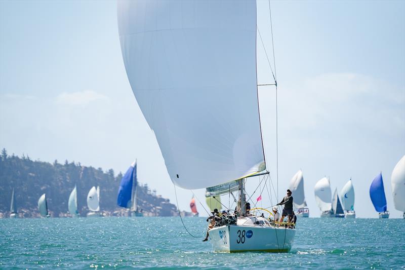 A scene from yesterday - Greg Tobin's 38 which placed second in the Round the Island Race - SeaLink Magnetic Island Race Week 2024 photo copyright Revolution Productions, SMIRW taken at Townsville Yacht Club and featuring the IRC class