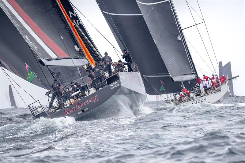 Scallywag 100 and Lucky during the start of the 45th Rolex Middle Sea Race - photo © Rolex / Kurt Arrigo