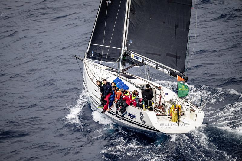 Christoph, Aaron & Maya Podesta's Elusive II (MLT 450) during the 2024 Rolex Middle Sea Race photo copyright Rolex / Kurt Arrigo taken at Royal Malta Yacht Club and featuring the IRC class