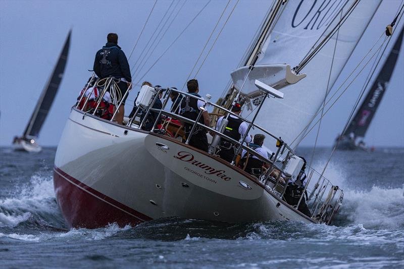 Oroton Drumfire loving the wind and waves leaving Sydney Heads - photo © CYCA | Andrea Francolini