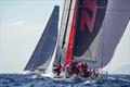 1th RORC Transatlantic Race: Bryon Ehrhart's Juan K 88 Lucky (USA) and Christian Zugel's Volvo 70 Tschüss 2 (USA) head off for their first night at sea © James Mitchell/RORC